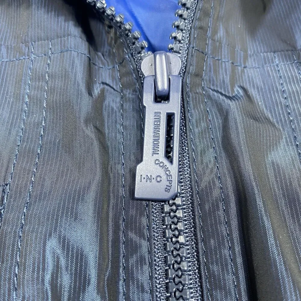INC International Concepts Jacket Mens L Blue Cafe Racer Full Zip New MRSP $80
